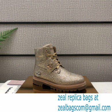 Jimmy Choo JC X TIMBERLAND/F Boots with Crystal Hotfix Gold 2020 - Click Image to Close