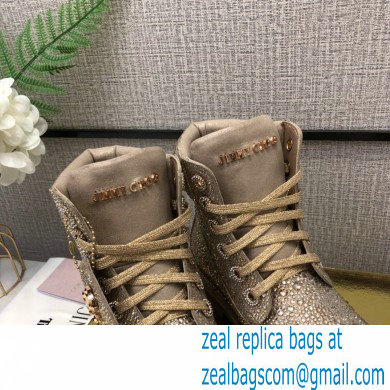 Jimmy Choo JC X TIMBERLAND/F Boots with Crystal Hotfix Gold 2020