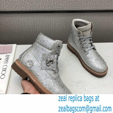 Jimmy Choo JC X TIMBERLAND/F Boots with Crystal Hotfix Silver 2020 - Click Image to Close