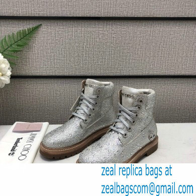 Jimmy Choo JC X TIMBERLAND/F Boots with Crystal Hotfix Silver 2020 - Click Image to Close