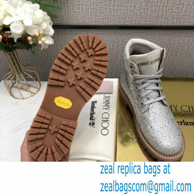 Jimmy Choo JC X TIMBERLAND/F Boots with Crystal Hotfix Silver 2020 - Click Image to Close