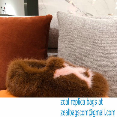 Louis Vuitton Mink Fur Dreamy Slippers Brown 2020 - Click Image to Close