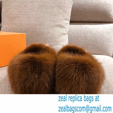 Louis Vuitton Mink Fur Dreamy Slippers Brown 2020 - Click Image to Close