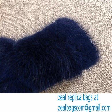 Louis Vuitton Mink Fur Dreamy Slippers Navy Blue 2020