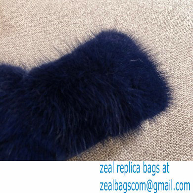 Louis Vuitton Mink Fur Dreamy Slippers Navy Blue 2020 - Click Image to Close