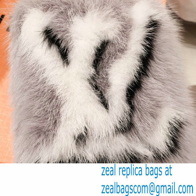 Louis Vuitton Mink Fur Homey Flat Mules Gray 2020 - Click Image to Close