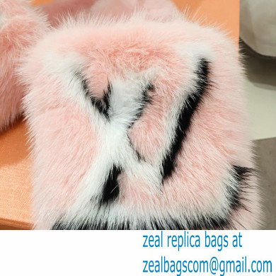 Louis Vuitton Mink Fur Homey Flat Mules Pink 2020
