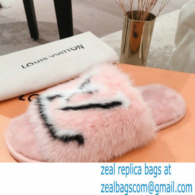 Louis Vuitton Mink Fur Homey Flat Mules Pink 2020