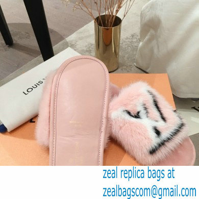 Louis Vuitton Mink Fur Homey Flat Mules Pink 2020