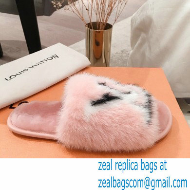 Louis Vuitton Mink Fur Homey Flat Mules Pink 2020