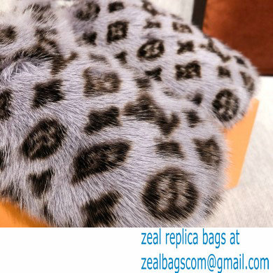Louis Vuitton Monogram Mink Fur Dreamy Flat Loafers Gray 2020