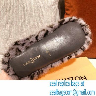 Louis Vuitton Monogram Mink Fur Dreamy Flat Loafers Gray 2020