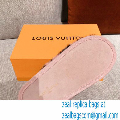 Louis Vuitton Monogram Mink Fur LV Suite Flat Mules Nude Pink 2020 - Click Image to Close