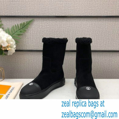 Louis Vuitton Shearling Ankle Boots Black 2020