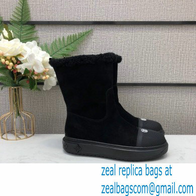 Louis Vuitton Shearling Ankle Boots Black 2020