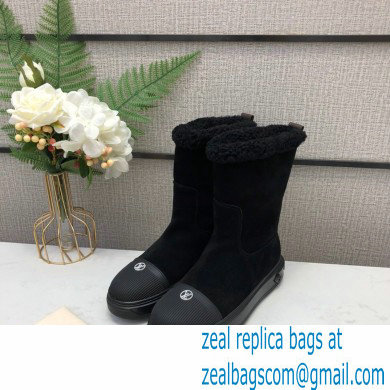 Louis Vuitton Shearling Ankle Boots Black 2020 - Click Image to Close