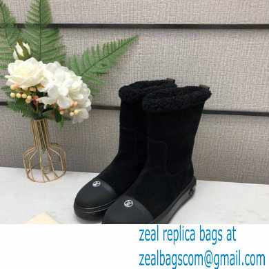 Louis Vuitton Shearling Ankle Boots Black 2020