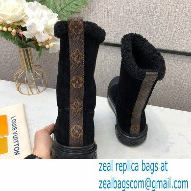 Louis Vuitton Shearling Ankle Boots Black 2020