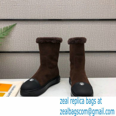 Louis Vuitton Shearling Ankle Boots Coffee 2020 - Click Image to Close