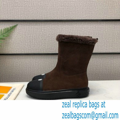 Louis Vuitton Shearling Ankle Boots Coffee 2020 - Click Image to Close