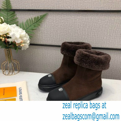 Louis Vuitton Shearling Ankle Boots Coffee 2020