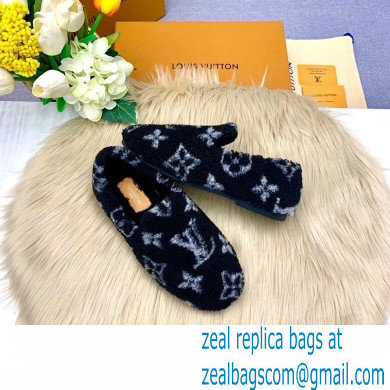 Louis Vuitton Shearling Flat Loafers Black 2020