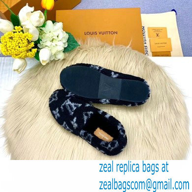 Louis Vuitton Shearling Flat Loafers Black 2020