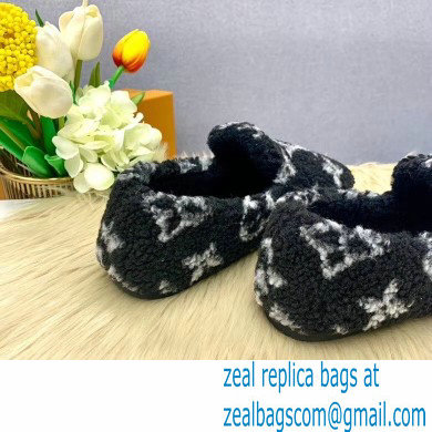 Louis Vuitton Shearling Flat Loafers Black 2020 - Click Image to Close