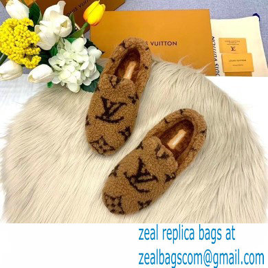 Louis Vuitton Shearling Flat Loafers Brown 2020 - Click Image to Close