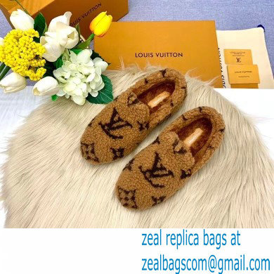 Louis Vuitton Shearling Flat Loafers Brown 2020
