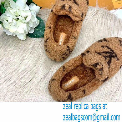 Louis Vuitton Shearling Flat Loafers Brown 2020 - Click Image to Close