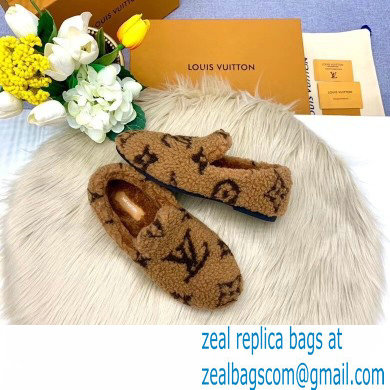 Louis Vuitton Shearling Flat Loafers Brown 2020