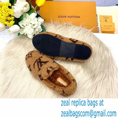 Louis Vuitton Shearling Flat Loafers Brown 2020