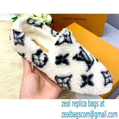 Louis Vuitton Shearling Flat Loafers White 2020