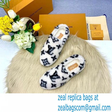 Louis Vuitton Shearling Flat Loafers White 2020