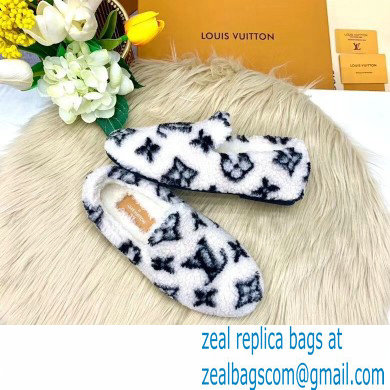 Louis Vuitton Shearling Flat Loafers White 2020
