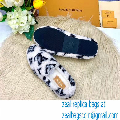 Louis Vuitton Shearling Flat Loafers White 2020