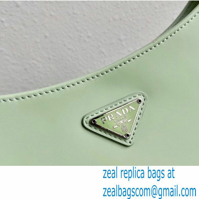 Prada Cleo Brushed Leather Shoulder Bag 1BC499 Aqua Green 2020