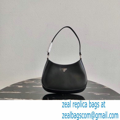 Prada Cleo Brushed Leather Shoulder Bag 1BC499 Black 2020