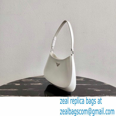 Prada Cleo Brushed Leather Shoulder Bag 1BC499 White 2020 - Click Image to Close