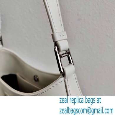 Prada Cleo Brushed Leather Shoulder Bag 1BC499 White 2020