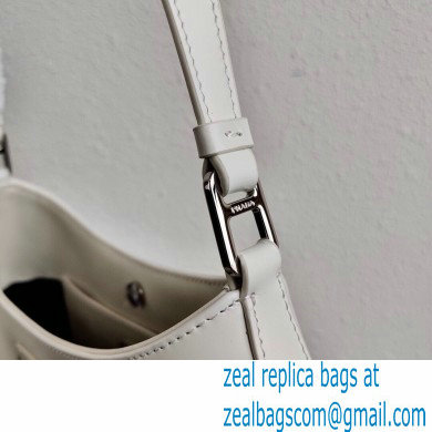 Prada Cleo Brushed Leather Shoulder Bag 1BC499 White 2020 - Click Image to Close