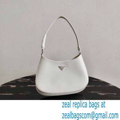 Prada Cleo Brushed Leather Shoulder Bag 1BC499 White 2020 - Click Image to Close