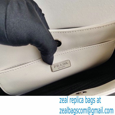 Prada Cleo Brushed Leather Shoulder Bag 1BC499 White 2020 - Click Image to Close