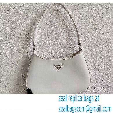 Prada Cleo Brushed Leather Shoulder Bag 1BC499 White 2020 - Click Image to Close