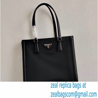 Prada Leather and Nylon Tote Bag 1BG363 Black 2020 - Click Image to Close