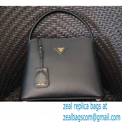 Prada Medium Saffiano Leather Matinee Bag 1BA282 Black 2020