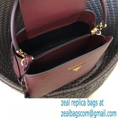 Prada Medium Saffiano Leather Matinee Bag 1BA282 Burgundy 2020