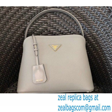 Prada Medium Saffiano Leather Matinee Bag 1BA282 Gray 2020