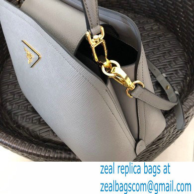 Prada Medium Saffiano Leather Matinee Bag 1BA282 Gray 2020